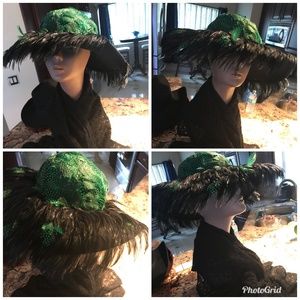 Vtg Feathers Wool hat